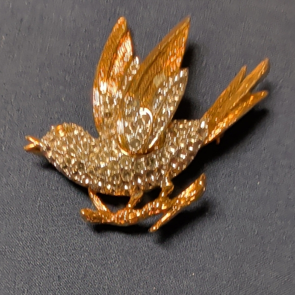 Gold and Silver Bird Brooch - Picture 1 of 1